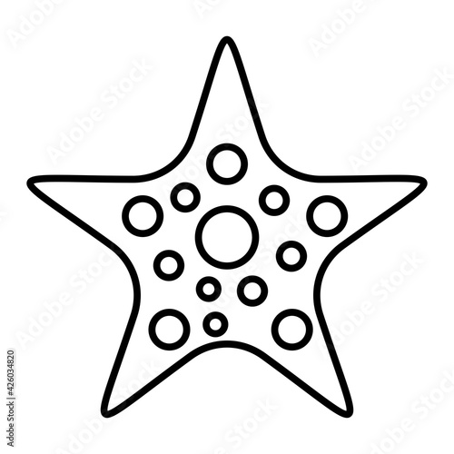 Vector Starfish Outline Icon Design