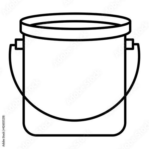 Vector Bucket Outline Icon Design