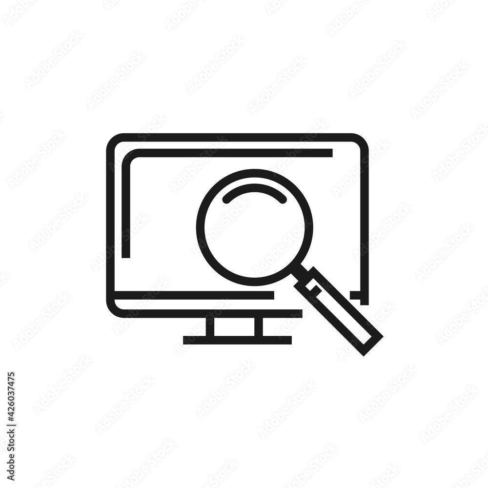 online computer search icon. vector graphics EPS 10 online computer search icon. vector graphics EPS 10
