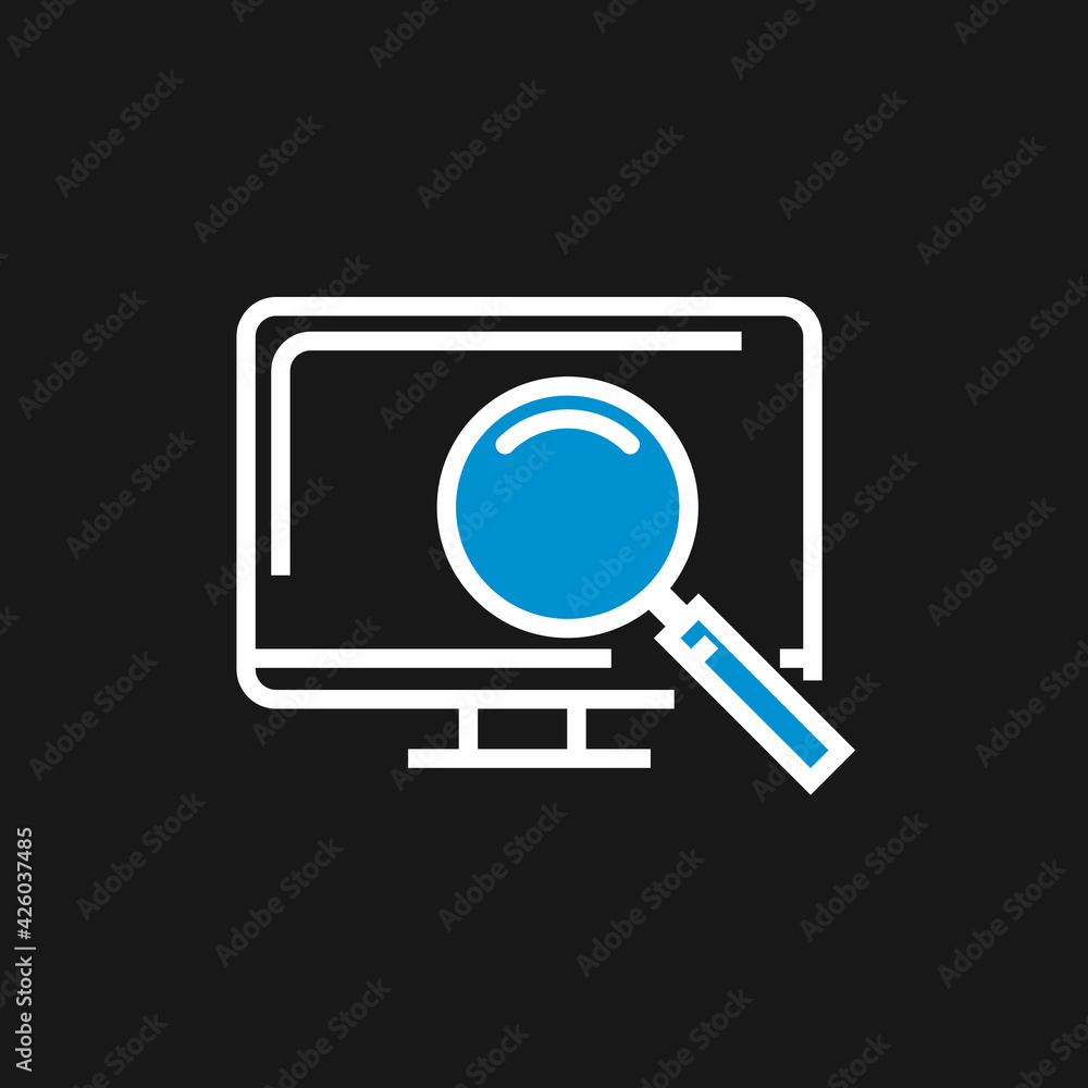 online computer search icon. vector graphics EPS 10 online computer search icon. vector graphics EPS 10