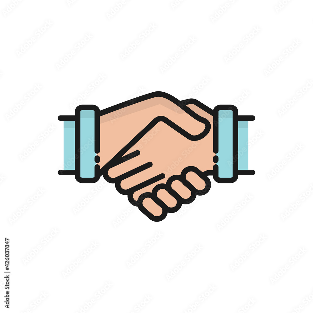 Handshake icon, isolated vector illustration eps. Handshake icon, isolated vector illustration eps.