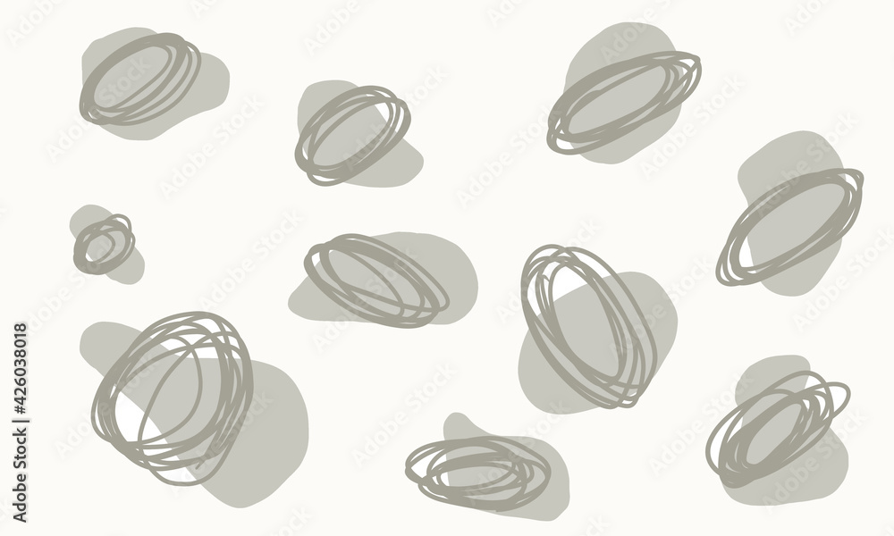 Black circles and grey stamp spots with dots abstraction. Hand drawn illustration, seamless pattern decoration. Black circles and grey stamp spots with dots abstraction. Hand drawn illustration, seamless pattern decoration.