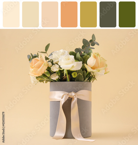 Gift box with beautiful flo...