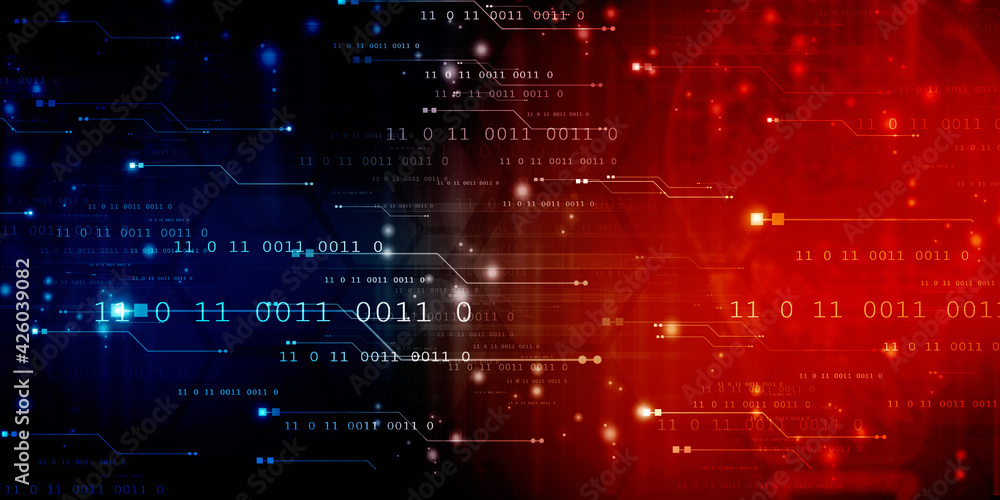 2d illustration abstract digital binary data on computer screen 2d illustration abstract digital binary data on computer screen
