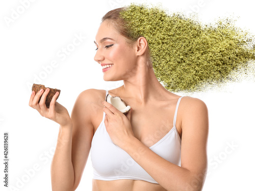 Beautiful young woman with ...