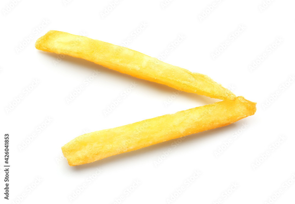 Tasty french fries on white background Tasty french fries on white background
