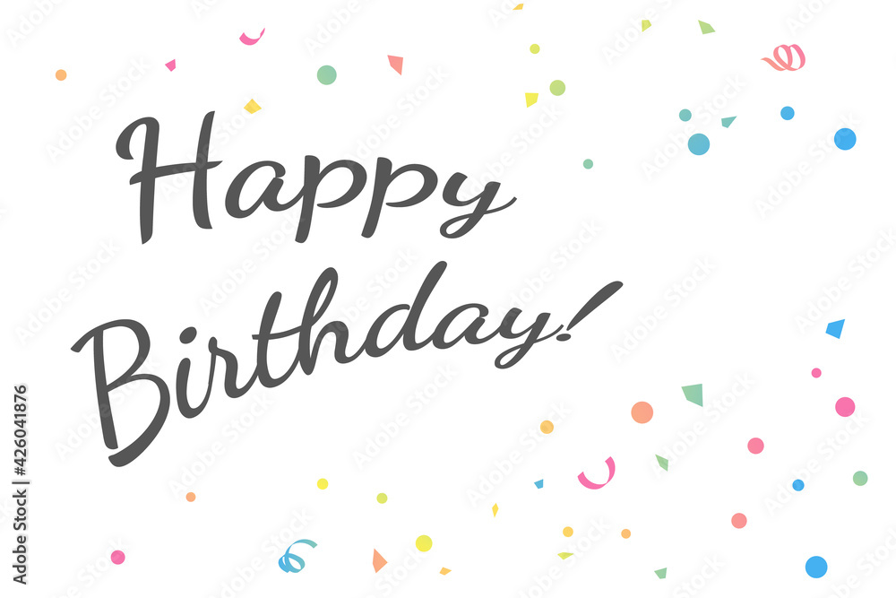 Colorful Confetti On White Background. Happy Birthday Text. Celebration Party. Surprise Banner. festa junina brazil. Vector Illustration Colorful Confetti On White Background. Happy Birthday Text. Celebration Party. Surprise Banner. festa junina brazil. Vector Illustration