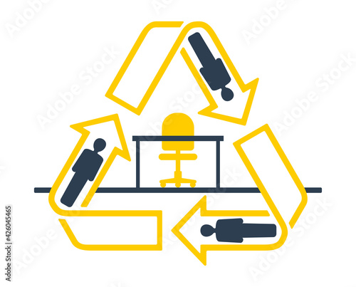Employee turnover as recycling emblem