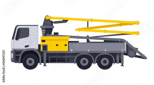 Concrete pump truck for liquid concrete