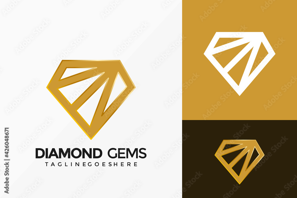 Diamond Gems Logo Vector Design. Abstract emblem, designs concept, logos, logotype element for template. Diamond Gems Logo Vector Design. Abstract emblem, designs concept, logos, logotype element for template.