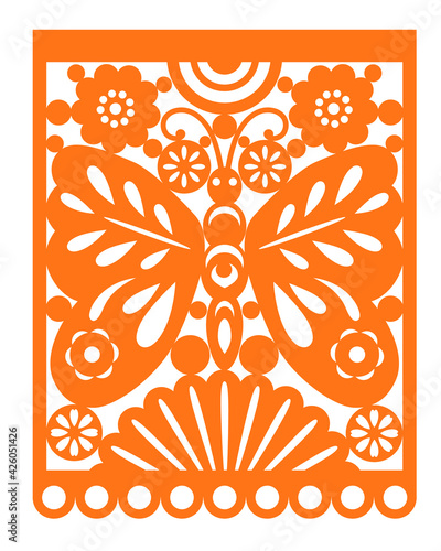Cinco de Mayo. Mexican Papel Picado design