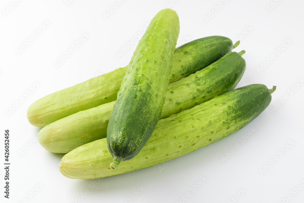 Fresh cucumbers on white background Fresh cucumbers on white background