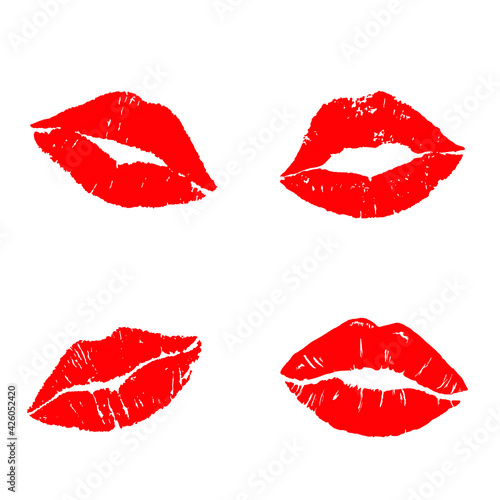 Woman lips vector icon set. kiss illustration sign collection. love symbol. romance logo.