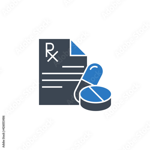 Prescription Glyph Related Vector Icon. Flat Icon Isolated on the White Background. Editable EPS file. Vector illustration.