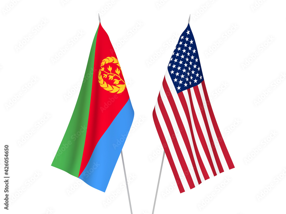 America and Eritrea flags