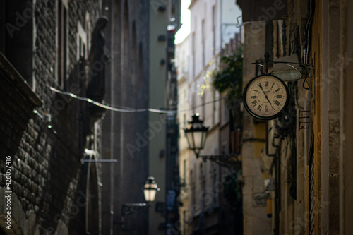 Clock in the streets of Barcelona.