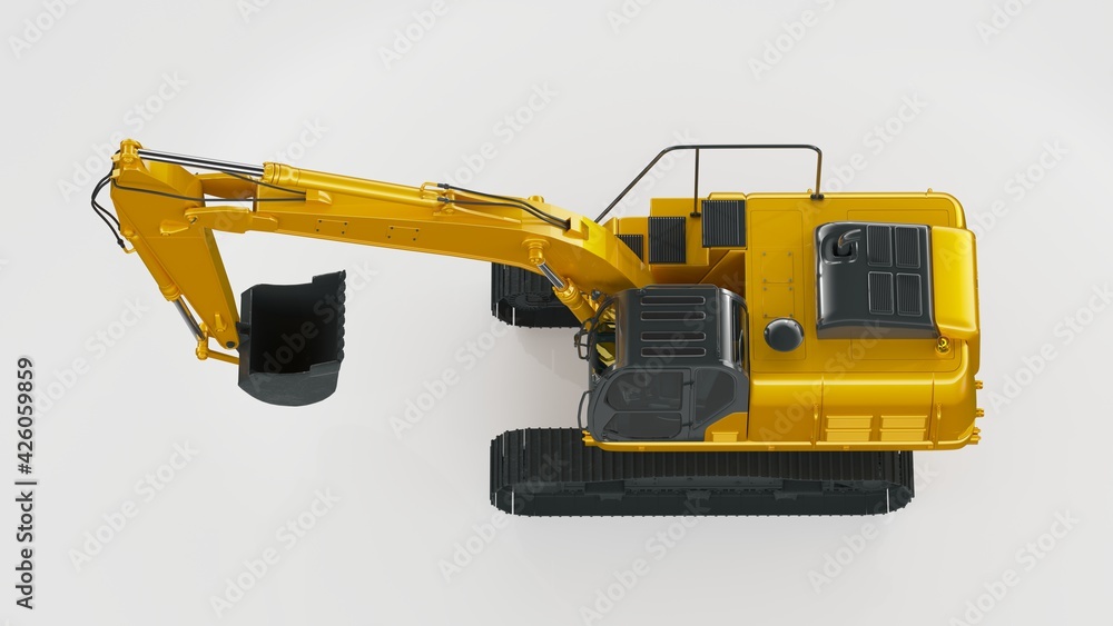 3d rendering of a excavator loader 