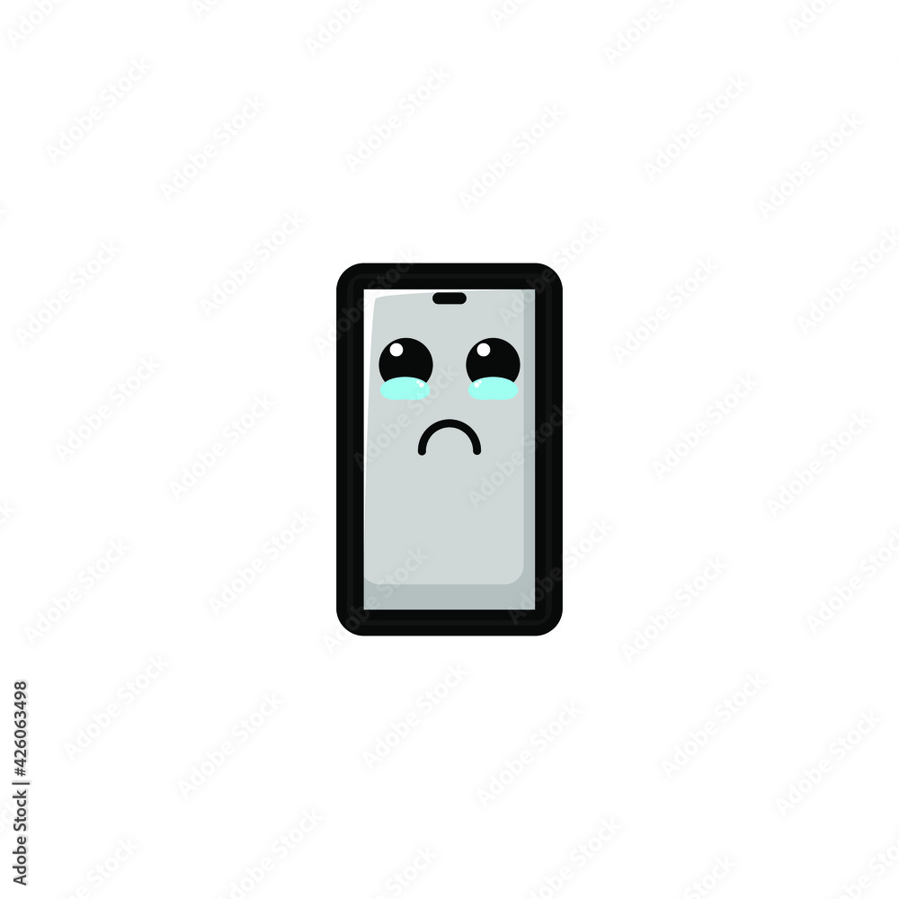 Cute Mobile Phone Cartoon Character Vector Illustration Design. Outline, Cute, Funny Style. Recomended For Children Book, Cover Book, And Other. Cute Mobile Phone Cartoon Character Vector Illustration Design. Outline, Cute, Funny Style. Recomended For Children Book, Cover Book, And Other.