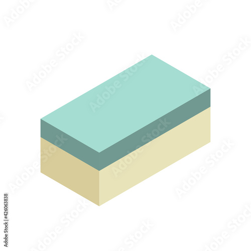 Concrete paver block pavement floor or brick vector icon. For landscape, outdoor, garden by paving on ground to create stretcher bond pattern. That sidewalk, road, patio, path, street or walkway.