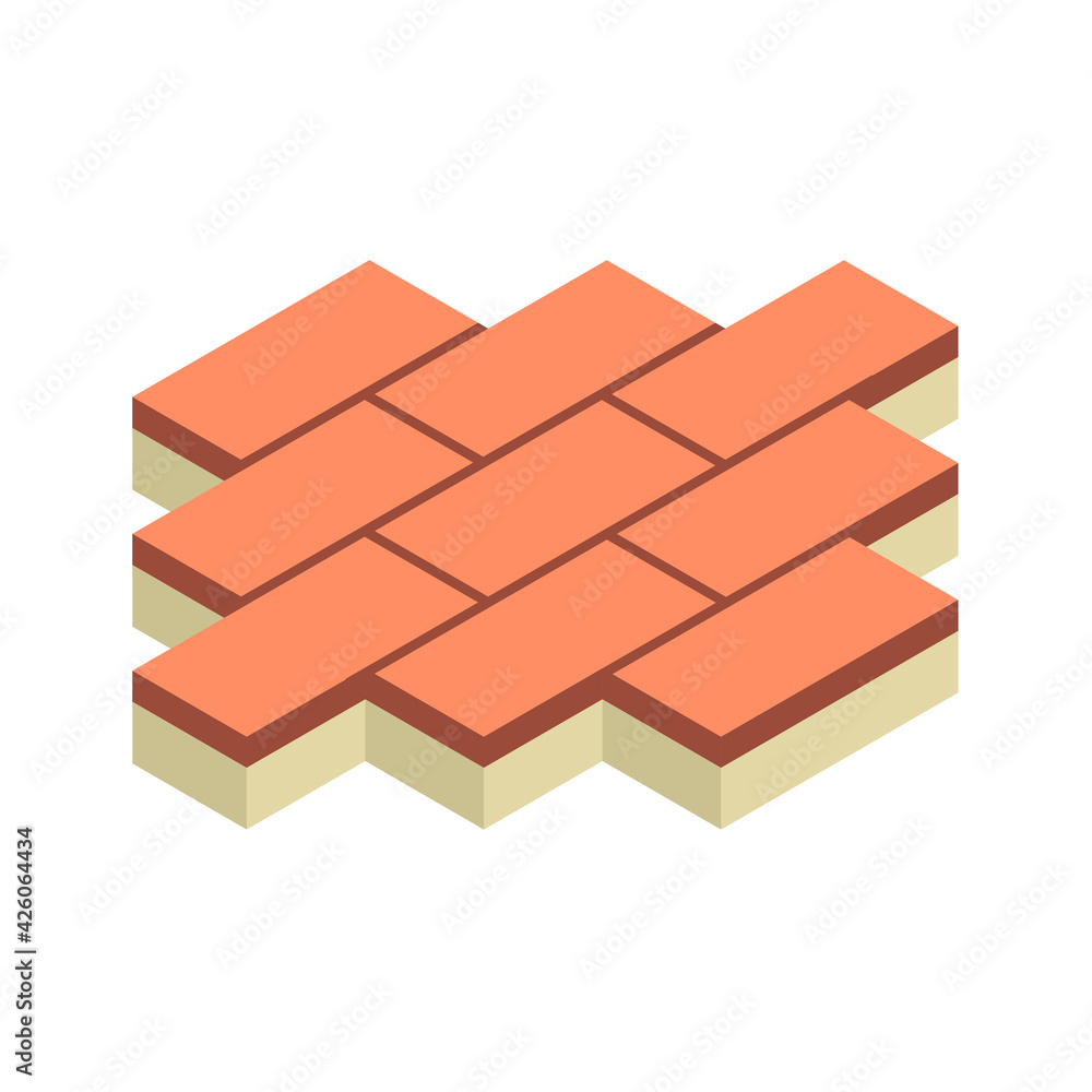 Concrete paver block pavement floor or brick vector icon. For landscape, outdoor, garden by paving on ground to create stretcher bond pattern. That sidewalk, road, patio, path, street or walkway. Concrete paver block pavement floor or brick vector icon. For landscape, outdoor, garden by paving on ground to create stretcher bond pattern. That sidewalk, road, patio, path, street or walkway.