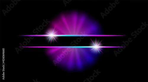 Abstract neon web banner. Vector futuristic template