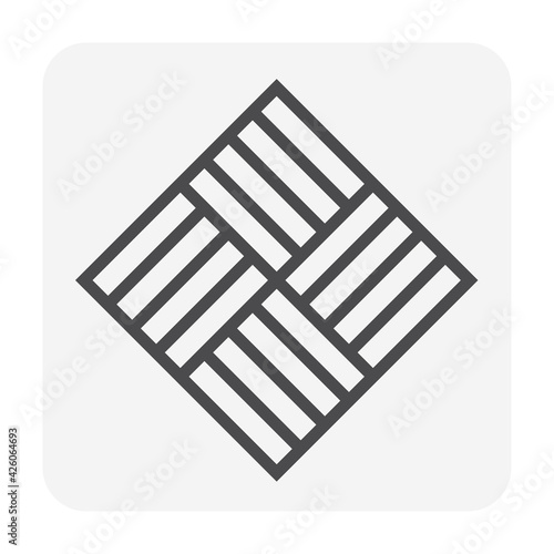 Concrete paver block pavement floor or brick vector icon. For landscape, outdoor, garden by paving on ground to create basket weave bond pattern. That sidewalk, road, patio, path, street or walkway.