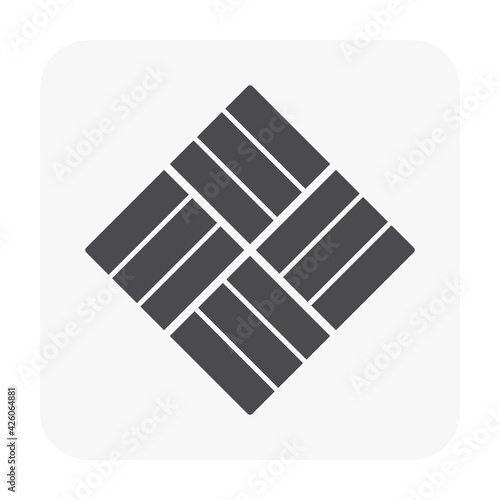 Concrete paver block pavement floor or brick vector icon. For landscape, outdoor, garden by paving on ground to create basket weave bond pattern. That sidewalk, road, patio, path, street or walkway.