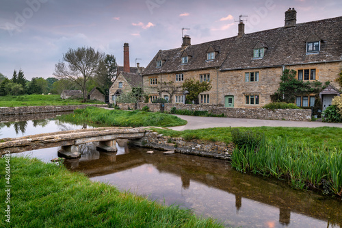 The picturesque Cotswolds village of Lower Slaughter in spring, Gloucestershire, England, United Kingdom