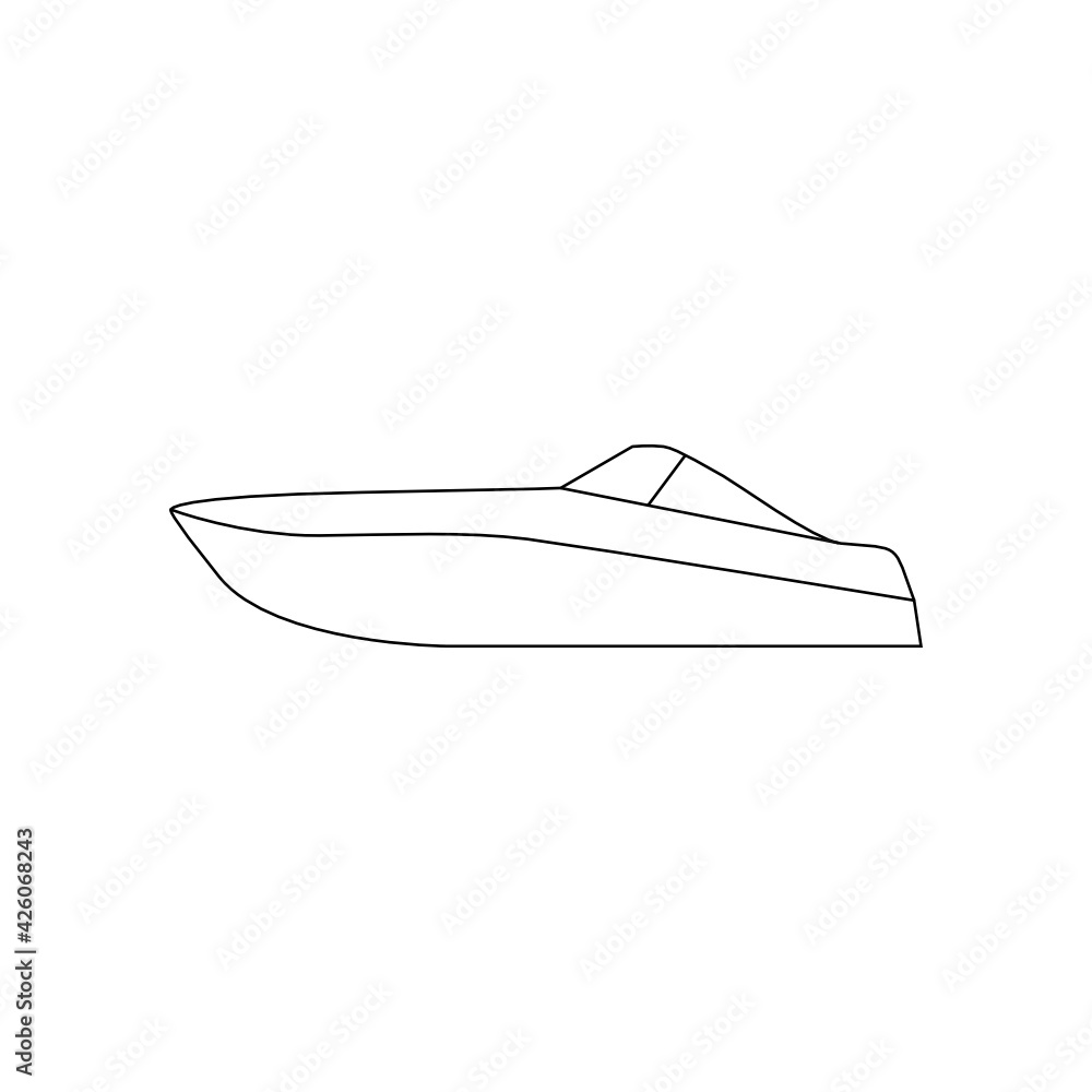 Symbol einer Yacht, eines Sportbootes