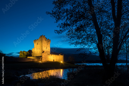 Ross Castle at dusk, Killarney, County Kerry, Munster, Republic of Ireland photo