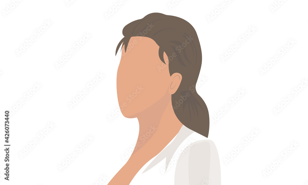 Abstract Portrait of Young Woman Isolated on White Background. Vector Illustration Abstract Portrait of Young Woman Isolated on White Background. Vector Illustration