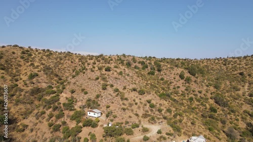 Toma aérea zona rural en Rapel, Chile