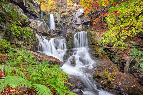 Long exposure at Dardagna waterfalls in autumn, Parco regionale del Corno alle Scale, Emilia Romagna, Italy photo
