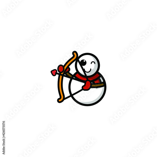 Cute Snowman Cartoon Character Vector Illustration Design. Outline, Cute, Funny Style. Recomended For Children Book, Cover Book, And Other.