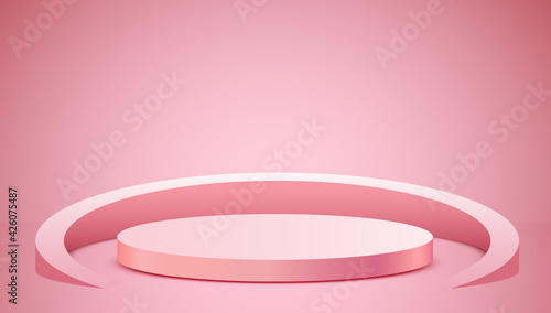 Abstract scene background. Cylinder podium on background. Product presentation, mock up, show cosmetic product, Podium, stage pedestal or platform.