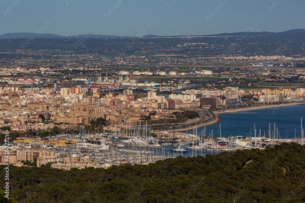 cityscape, landscape of Palma de Mallorca in springtime, mallorca,spain
