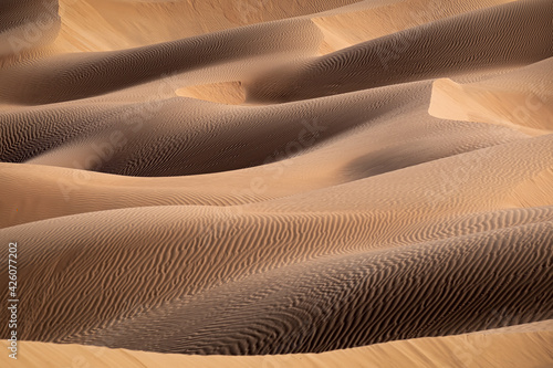 Sand dunes detail in the Rub al Khali desert, Oman, Middle East photo
