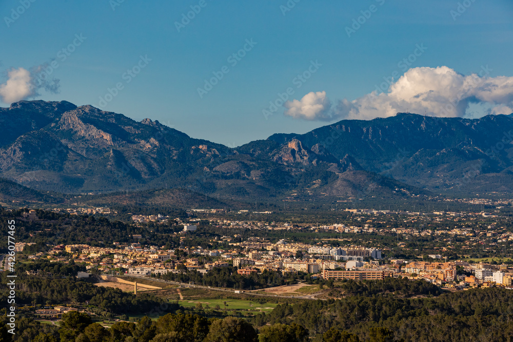 cityscape, landscape of Palma de Mallorca in springtime, mallorca,spain