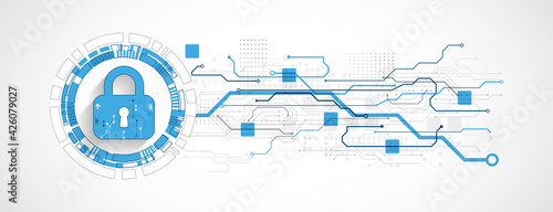 Personal data security Illustrates cyber data or information privacy idea. Color abstract  internet technology.
