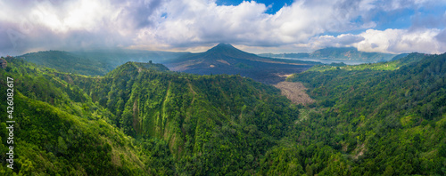 An aerial view on Batur volcano on Bali island, Indonesia © Aliaksandr