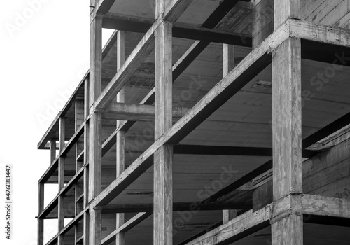 Building under construction, reinforced concrete structure with internal stairs
 photo