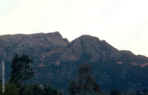 panorama of Monte Albo, near Siniscola. Mountain Albo