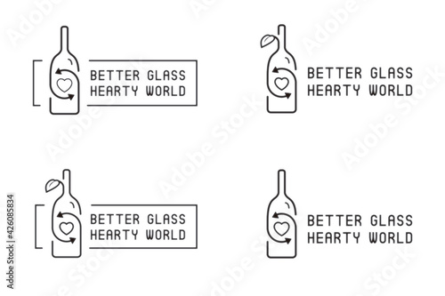 Stamp Recycling Glass Bottle for Better World