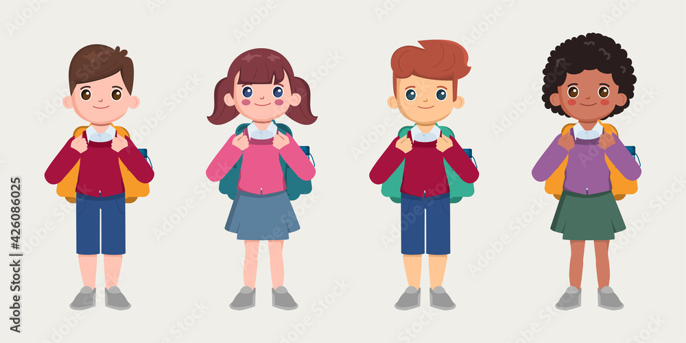 Childrens Back to school concept cartoon background. Childrens Back to school concept cartoon background.