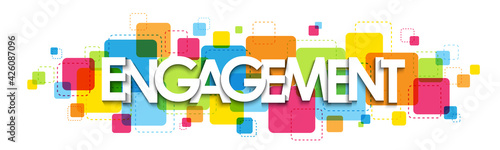 ENGAGEMENT colorful vector typography banner isolated on white background