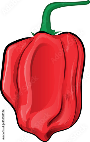  red habanero character cartoon illustration