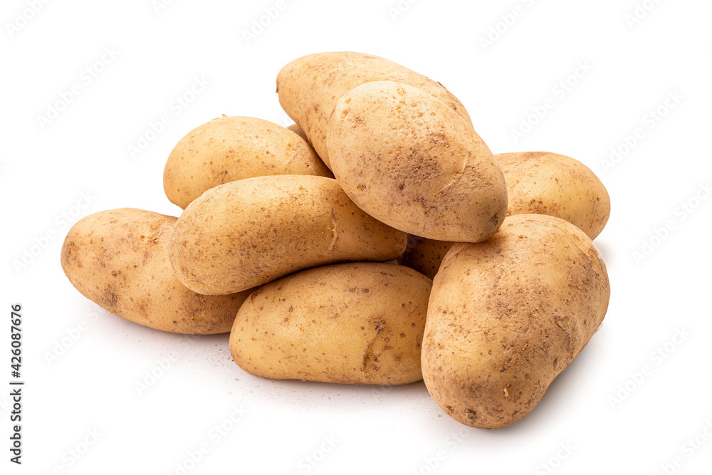 raw potatoes isolated on white background raw potatoes isolated on white background