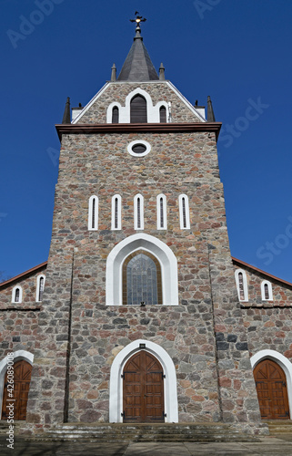 A place of religious worship. Built in 1926, the Catholic Church of Our Lady of Czestochowa and Saint Kazimierz in Majewo in Podlasie, Poland