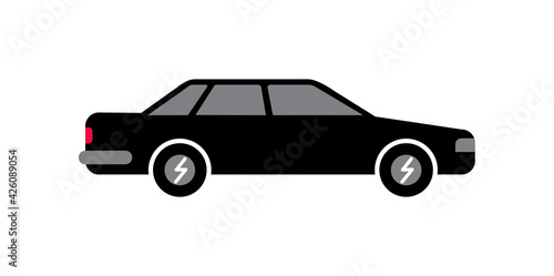 Black sedan car. Vector isolated on white. © masha stone