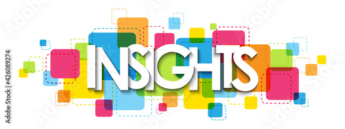 INSIGHTS colorful vector typography banner isolated on white background